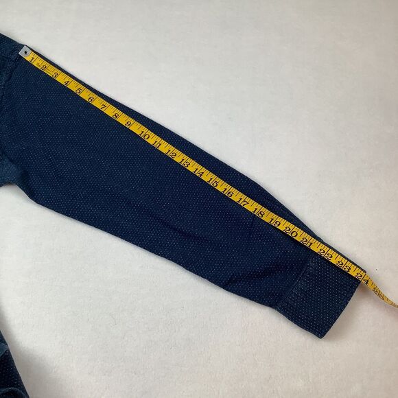 American Eagle Men’s Large Shirt Long Sleeve Button Up Down Navy Blue Prep Fit - Picture 8 of 11